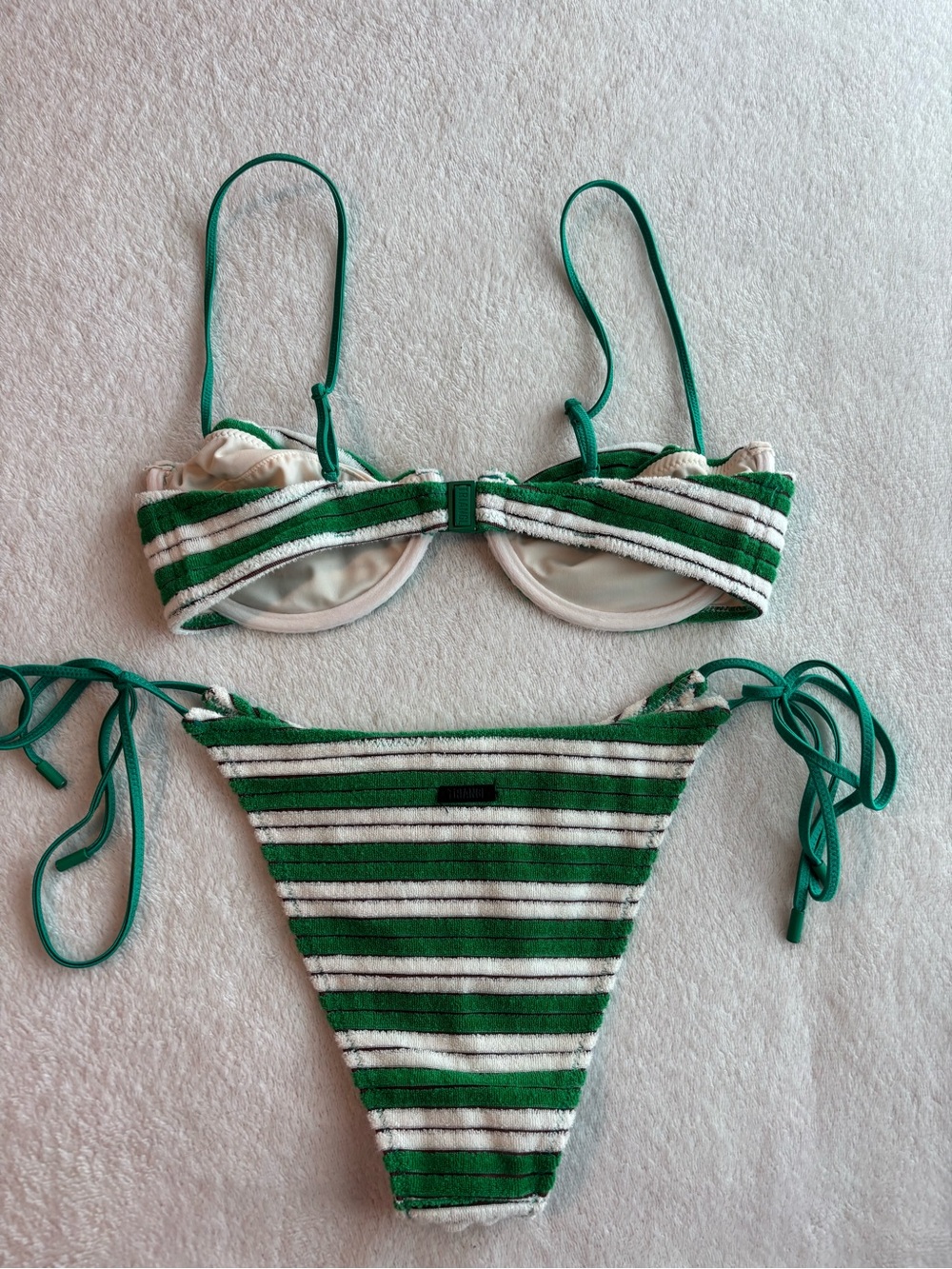 triangl swimwear Green and White Striped Tie-Side Bikini - Picture 2 of 4